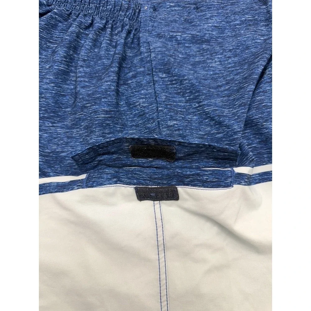 George Mens Blue Colorblock Board Shorts Swim Trunks Size M32-34 Navy Light Blue